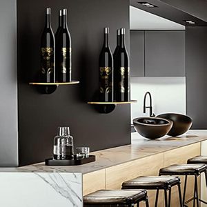 Usine de haute qualité style moderne clair 3 bouteilles acrylique LED flottant étagère de bar à liqueur - Product Image 2