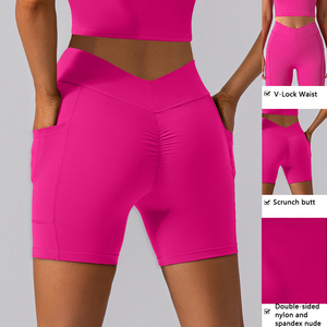 XW-KW281 yeni tasarım şeftali kalçalar sıkı çalışan Fitness egzersiz Yoga ezme popo şort Fitness şortu - Product Image 4