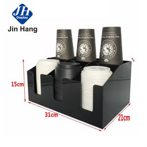 ที่ใส่แก้ว<span class=keywords><strong>กาแฟ</strong></span>แบบใช้แล้วทิ้งสีดำที่วางแก้วอะคริลิคพลาสติกสำห<span class=keywords><strong>ร</strong></span>ับ<span class=keywords><strong>ร</strong></span>้านกาแฟ - Product Image 3