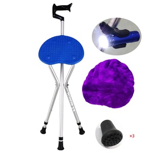 KSM-WCS Foldable Elderly Indoor <b>Walking</b> <b>Stick</b> with Seat for Old People Adults Compact Design Non-Slip Feet Easy Carry Storage - Product Image 1