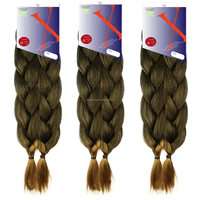 Cheveux à Tresser Synthétiques Yaki Prédéfinis Doux et Lisses Africains TZ Tresses Jumbo Crochets, Trame Simple, 48 Pouces, 180g, Vente en Gros