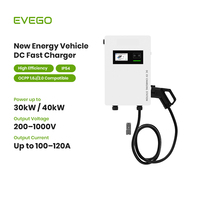 EVEGO Nouvelle borne de recharge rapide murale DC CCS1 pour véhicules électriques 20 kW, station de recharge pour véhicules commerciaux avec écran tactile de 5 pouces, garantie de 2 ans