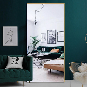 Hiện Đại Lớn Treo Tường Mặc Quần Áo Đứng Với Bàn Chải Nickel Thép Không Gỉ Khung Sàn Gương Cho Phòng Tắm Trang Trí Cách Sử Dụng - Product Image 2