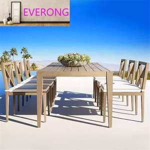Modern Outdoor Anti-corrosion <strong>Teak</strong> <strong>Table</strong> Chair Courtyard Leisure Long <strong>Table</strong> Garden Solid Wood Waterproof <strong>Teak</strong> Furniture - Product Image 1