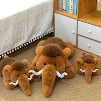 Émulation mammouth peluche forêt animal jouet doux peluche oreiller marron éléphant jouet