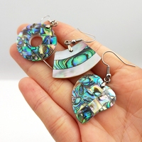 Boucles d'oreilles en forme de cœur d'abalone pour femmes, bijoux, en plaqué argent, carrés, en forme de donuts, mère de perle, cadeaux de station, nouvelle mode,