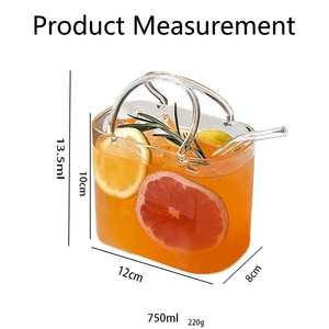 Mignon verre en forme de sac, résistant à la chaleur, en verre borosilicate de haute qualité, pour thé glacé, jus, smoothie - Product Image 6