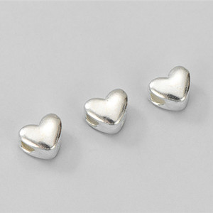 Perles entretoises personnalisées en <span class=keywords><strong>argent</strong></span> sterling 925 en forme de cœur pour la fabrication de bracelets en corde tressée - Product Image 4