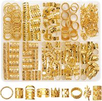 Nouvel ensemble de 220 bijoux pour cheveux en or et argent, anneaux pour tresses, perles pour dreadlocks, accessoires pour tresses