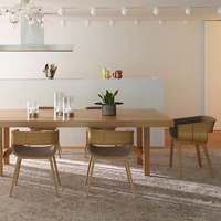 Chaises de salle à manger modernes en bois massif, chaises en contreplaqué moulé, chaises en bois courbé, fauteuils rembourrés en tissu, meubles pour restaurant, hôtel, café