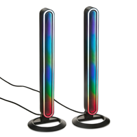 Shineu Lot de 2 Lampes LED RGB Intelligentes Contrôle par Application Musique Jeu Lampe Miroir Couleur Ambiance Bande Lumineuse pour Jeux Chambre à Coucher