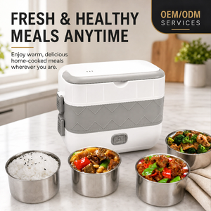 Lonchera Eléctrica Multifuncional de Acero Inoxidable, Calentador de Alimentos de 200W para Adultos, Uso Doméstico y Comercial, Portátil y Desmontable - Product Image 1