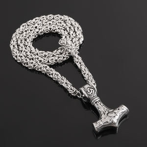 Joyería Norse Heritage al por Mayor, Collar <span class=keywords><strong>de</strong></span> Cadena <span class=keywords><strong>de</strong></span> Rey para Hombre <span class=keywords><strong>de</strong></span> Acero Inoxidable, Colgante <span class=keywords><strong>de</strong></span> Martillo <span class=keywords><strong>de</strong></span> <span class=keywords><strong>Thor</strong></span>, Collar Vikingo - Product Image 5