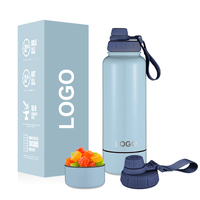 Vente en gros Bouteilles d'eau thermos isolées sous vide à double paroi en acier inoxydable et métal avec logo personnalisé