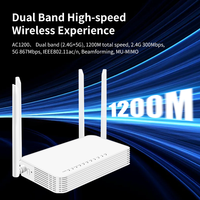 AC1200 GPON Antena Eksternal 4x5.0dBi High Gain Dual Band WiFi5 XPON CATV ONU Port RJ45 2*Port USB IP/TCP untuk Rumah & Kantor