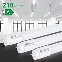 Lampe à prix réduit, verre transparent/ALU+PC, boîtier 12W T8 TUBE LED, lumière hexagonale