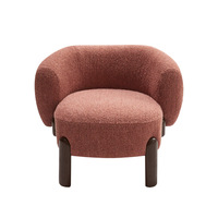 Nordic Boucle Fabric Beige Silla de sala de estar Accent Sofá Sillón individual Sillas modulares