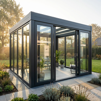 Moderner Aluminium-Wintergarten mit Flachdach, Wasserdicht, Glasüberdachung, Schrägdach, Doppelverglasung, Hinterhof-Solarium, Überdachung für Villa