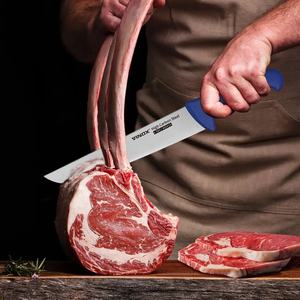 एर्गोग्रिप <span class=keywords><strong>3</strong></span> टुकड़ा कसाई बोरिंग चाकू सेट नीले नायलॉन को अनुकूलित और लोगो पैकेजिंग के साथ शार्पनर रॉड हैंडल के साथ - Product Image 4