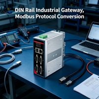 批发价 DIN 导轨工业网关边缘计算 4G LTE 可选 RS485 CAN Modbus TCP MQTT JSON 传统设备网络