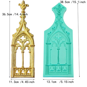 European Style Church Window Silicone Mold 6.9x6.3cm Fondant Cake Decorating Tool For Baking DIY Chocolate Decoration - Product Image 3