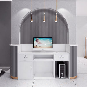 Italy Best Selling Curved Luxury Spa <b>Nail</b> Salon Counter Front TableCustom Sizes Modern Beauty Salon Reception <b>Desk</b> - Product Image 5