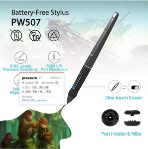 La batería-gratis <span class=keywords><strong>Kamvas</strong></span> pro16 <span class=keywords><strong>Huion</strong></span> 120% sRGB 8192 niveles de presión 266PPS digital pluma dibujo de la tableta gráfica monitor - Product Image 5