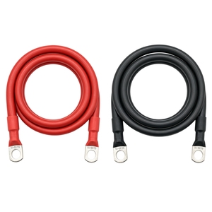 <span class=keywords><strong>Cable</strong></span> de audio para coche de competición 1/0 <span class=keywords><strong>AWG</strong></span> 50mm² OFC, terminales de anillo de 3/8 pulgadas, rojo y negro, para amplificador de subwoofer de 3000W - Product Image 1