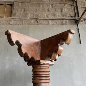 Pilier en bois élégant piliers antiques vitrine artisanat ciselé grandeur de vieux meubles d'architecture - Product Image 4