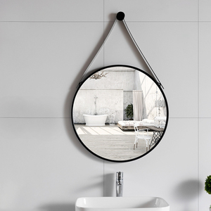 2026 nhà máy <span class=keywords><strong>Outlet</strong></span> lớn thông tư Treo Tường Vòng hiển thị đồng hồ dây đeo da Led Gương phòng tắm với vành đai - Product Image 1