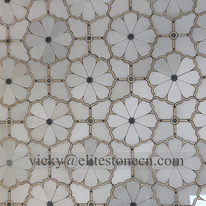 喷水白色和灰色大花形大理石天然石材马赛克豪华别墅家居装饰游泳池马赛克 (41) - Product Image 1
