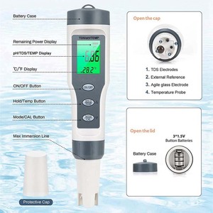 Analyseur de qualité de l'eau portable J&R OEM ODM, mesure du pH, du TDS et de la température - Product Image 5