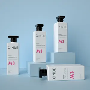 Vide blanc carré 800ml soins de la peau PET plastique gel douche nettoyant pour le corps shampooing et revitalisant bouteilles