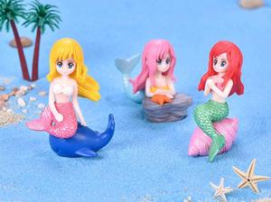 Magnifiques figurines de sirènes miniatures en résine peintes à la main pour filles d'été, mignonnes et adorables - Product Image 5