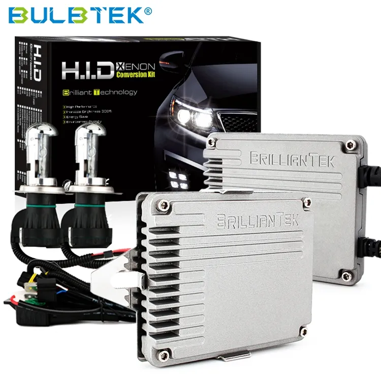 BULBTEK ไฟรถยนต์สีขาว,บัลลาสต์รถยนต์12V 24V 35W 55W 3000K 4300K 5000K 5500K 6000K 8000K 10000K Hi Lo ชุดหลอดไฟ Canbus HID Xenon