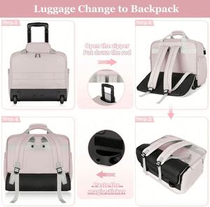 17.3 Inch Anti Theft Water Resistant Overnight <b>Rolling</b> Briefcase With Wheels - Product Image 4