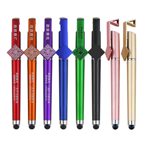 Stylo promotionnel multifonctionnel 4-en-1 à écran tactile, support de téléphone portable, code QR, encre gel 0,5 mm, personnalisable en plastique – Meilleures ventes - Product Image 2