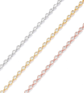 팩토리 주얼리 고급 S925 실버 3mm 4mm 버블 랩 다이아몬드 지르콘 또는 모이사나이트 테니스 체인 목걸이 (여성용) - Product Image 5