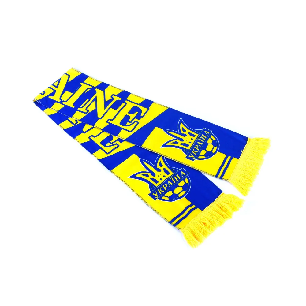Bufanda de punto con logotipo personalizado para equipos de fútbol de Ucrania, bufanda de recuerdo para aficionados del Club de fútbol, diferentes países, 2022