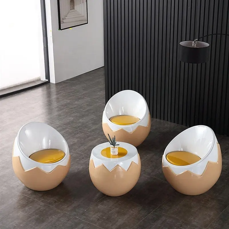 Kursi Telur Serat Kaca Kreatif, Kursi Santai Serat Kaca untuk Mal Belanja/Hotel/Kantor/Toko