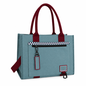 Sac fourre-tout décontracté en toile enduite de cire lourde, personnalisé par le fabricant du Zhejiang, avec doublure en coton et fermeture à fermoir, sac à bandoulière pour ordinateur portable - Product Image 2