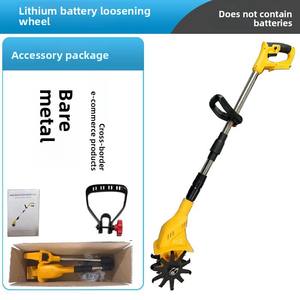 Micro-motoculteur sans fil à batterie lithium, décompacteur de sol portatif, retourneur de terre agricole, motoculteur rotatif jaune et noir - Product Image 6