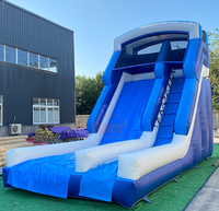 Château gonflable commercial en PVC pour adultes et enfants, avec parcours d'obstacles et toboggan double piste, à vendre