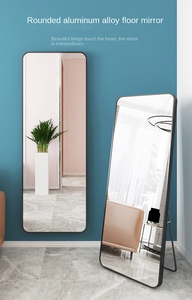 Black Frame Traditional Design Illuminated 2 Years Warranty Lumina Aluminum Alloy <b>Rectangular</b> Corner Full-Length <b>Mirror</b> - Product Image 3