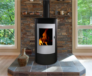 Estufa de <span class=keywords><strong>Pellets</strong></span> Cilíndrica de 12kw Fabricada en China, <span class=keywords><strong>Chimenea</strong></span> de <span class=keywords><strong>Pellets</strong></span> de Madera Independiente para Uso Doméstico, Biomasa de <span class=keywords><strong>Pellets</strong></span> para el Invierno - Product Image 5