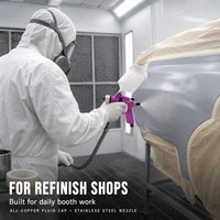 Pistolet de peinture automobile HVLP 1,3 mm à alimentation par gravité, gobelet en nylon 600 CC, capuchon en cuivre pour la retouche automobile