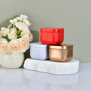 <span class=keywords><strong>Tapa</strong></span> Cuadrada de <span class=keywords><strong>Metal</strong></span> Rojo, Dorado y Blanco para Frascos de Velas, 15g, Vacía, para Fabricación de Velas, Envasado de Alimentos y Dulces - Product Image 4