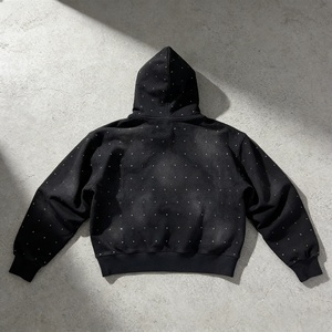 Sudadera con Capucha de Invierno para Hombre, Estilo Hip Hop, Personalizada con Logotipo, de Algodón/Poliéster, Felpa Francesa, Estampada, Talla Grande, Lavada, con Pedrería - Product Image 2