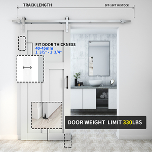 <span class=keywords><strong>Kit</strong></span> <span class=keywords><strong>de</strong></span> quincaillerie pour porte d'armoire <span class=keywords><strong>de</strong></span> grange coulissante moderne en acier inoxydable, dimensions personnalisables, bricolage - Product Image 5