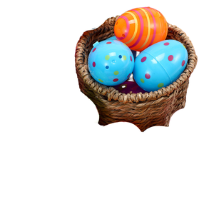 Œufs de Pâques réutilisables colorés assortis, vente en gros, plastique brillant imprimé pour <span class=keywords><strong>la</strong></span> chasse aux œufs des enfants, garnitures de paniers - Product Image 1